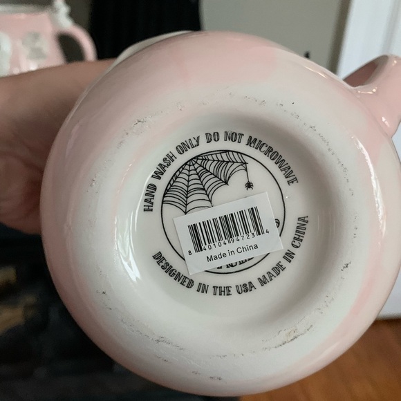 COBWEBS & CAULDRONS pink ghost Halloween mug set with mini ghost on handle - Picture 3 of 3